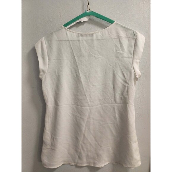 THE LIMITED - SHEER BUSINESS WORK CASUAL WHITE BLOUSE - SIZE SMALL - Picture 4 of 4